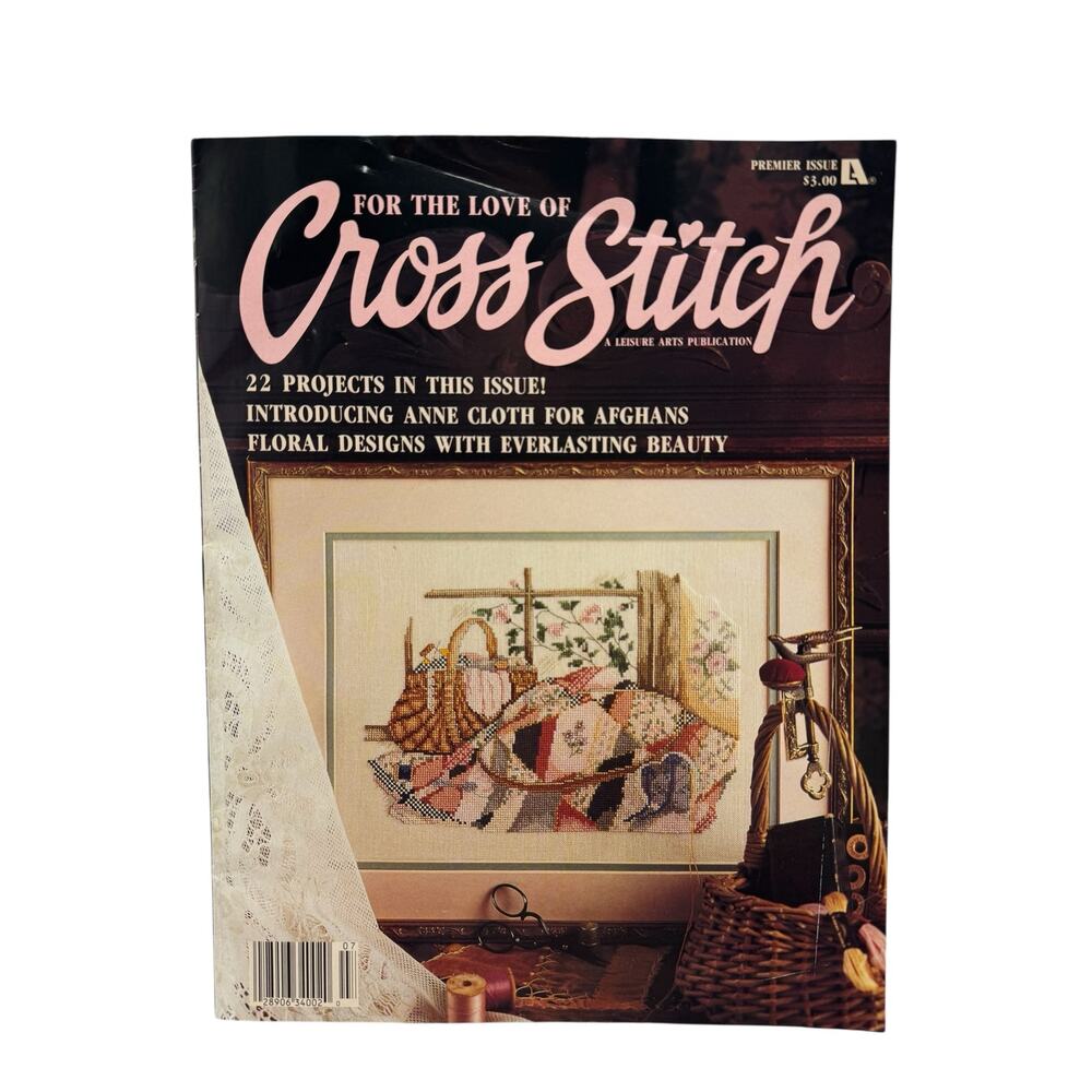 Vintage For The Love of Cross Stitch Project Magazine 1988 LEISURE ARTS V1#1